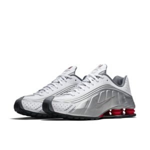 Nike  Shox R4 Metallic Silver Comet Red (2018) White/Metallic Silver-Comet Red-Black (BV1111-100)