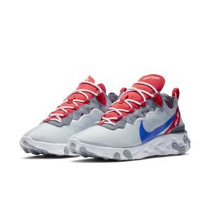 Nike  React Element 55 Wolf Grey Game Royal Habanero Red Wolf Grey/Game Royal-Habanero Red (CD7340-001)