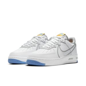 Nike  Air Force 1 Low React White Light Smoke Grey White/University Gold-University Blue-Light Smoke Grey (CT1020-100)