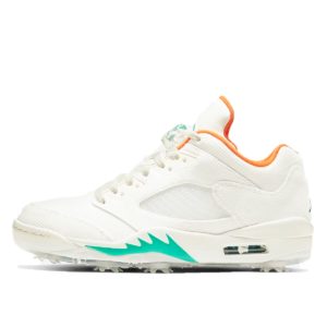 Jordan 5 Retro Low Golf Lucky and Good Sail/Starfish-Neptune Green-Obsidian (CW4204-100)