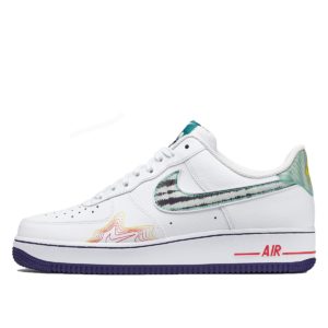 Nike Air Force 1 Low Pregame Pack Music De’Aaron Fox and Brittney Griner White/Green-Purple (CW6015-100)