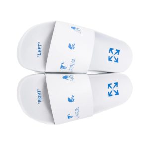 Off-White  Logo Sliders White Blue AW20 White/Blue (OMIA088E20FAB0020145)