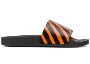 Off-White  Spray Stripes Slides Orange Black/Orange (OMIA088R20C220521019)