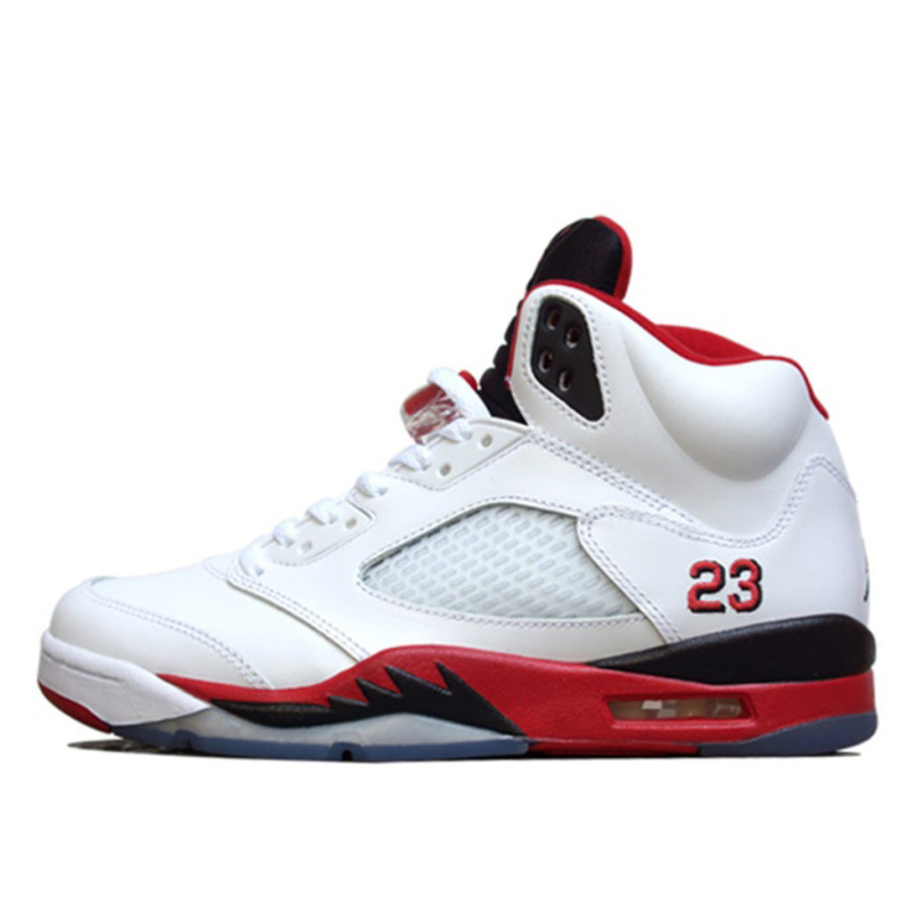 Air Jordan Nike AJ 5 V Retro Fire Red Black Tongue (2013) (136027-120)