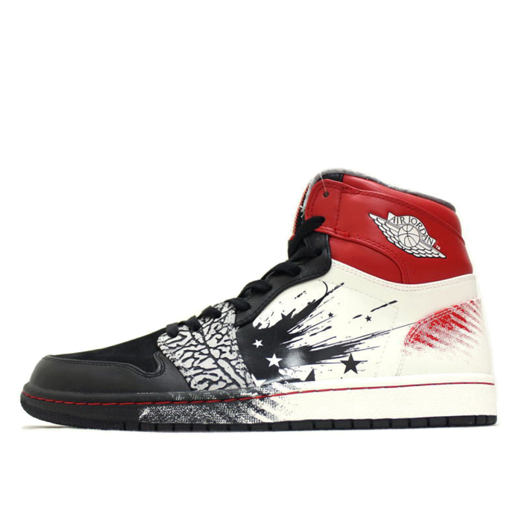 Jordan 1 Retro Dave White Wings for the Future Black/Sport Red-White-Cement Grey (464803-001)