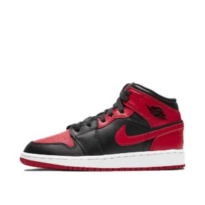 Jordan 1 Mid Banned 2020 (GS) Black/University Red-Black-White (554725-074)