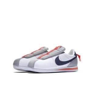 Nike  Cortez Basic Slip Kendrick Lamar White White/Thunder Blue-Wolf Grey-Turf Orange (AV2950-100)