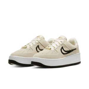 Nike Air Force 1 Sage Low LX Light Cream Black (W) Light Cream/Black-Metallic Gold (CI3482-200)