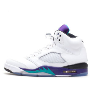 Jordan  5 Retro Grape (2013) White/Emerald-New Grape-Ice Blue (136027-108)