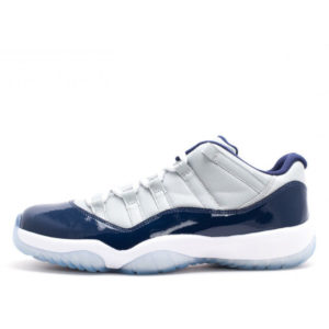 Jordan 11 Retro Low Georgetown Grey Mist/White-Midnight Navy (528895-007)