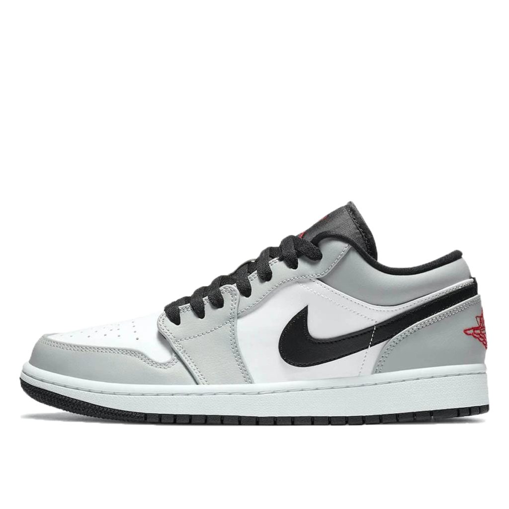 Jordan 1 Low Light Smoke Grey Light Solar Flare Heather/White-Black-Gym Red (553558-030)