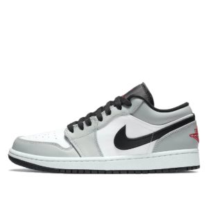 Jordan 1 Low Light Smoke Grey Light Solar Flare Heather/White-Black-Gym Red (553558-030)