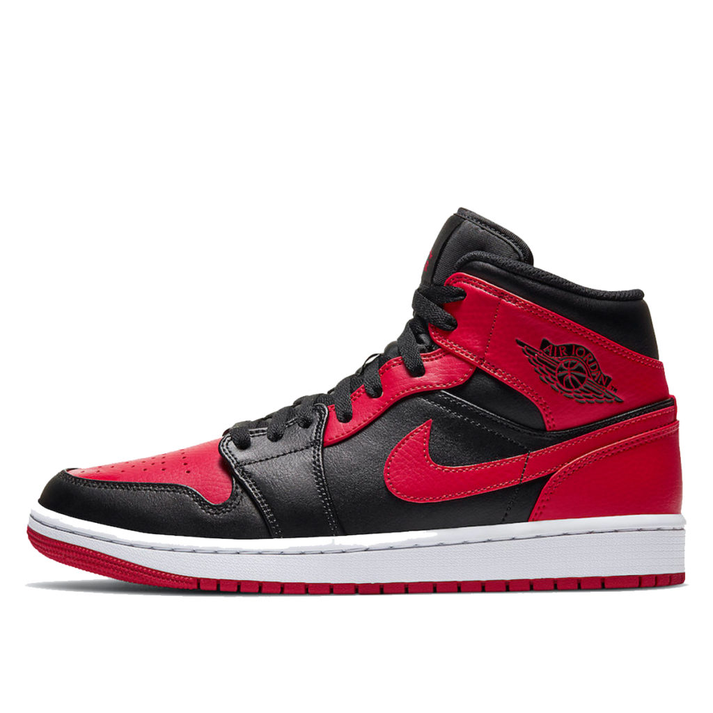 Jordan 1 Mid Banned (2020) Black/University Red-Black-White (554724-074)