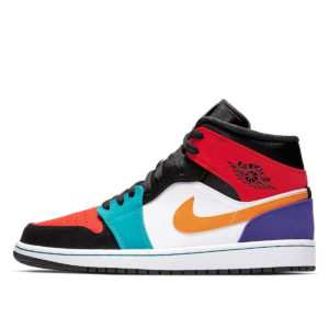 Jordan 1 Mid Bred Multi-Color White/University Red-Black-Turbo Green (554724-125)