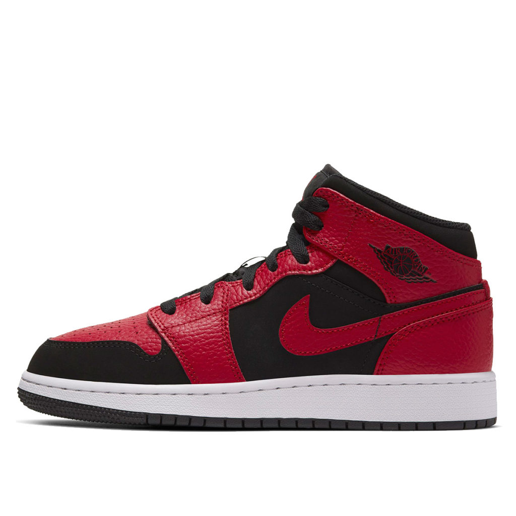 Air Jordan Nike AJ I 1 Mid ‘Bred’ (GS) (2019) (554725-054)