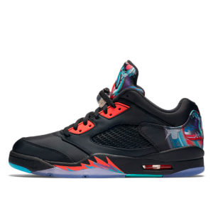 Jordan 5 Retro Low Chinese New Year Black/Bright Crimson-Beta Blue-Black (840475-060)