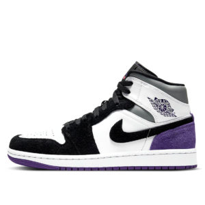 Jordan  1 Mid SE Purple White/Black-Light Solar Flare Heather-Varsity Purple (852542-105)