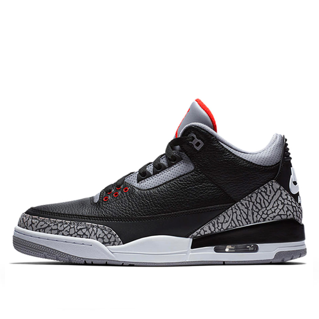 Jordan 3 Retro Black Cement (2018) Black/Fire Red-Cement Grey-White (854262-001)
