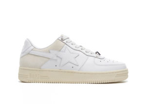 BAPE A Bathing Ape  Sta Low Suede Heel White White/White-Egret (001FWG701042X)