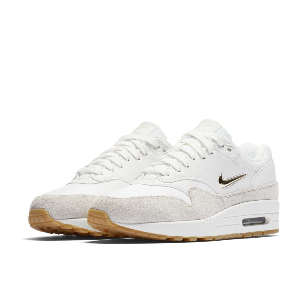 Nike Air Max 1 Jewel Summit White (W) Summit White/Metallic Gold Star-Light Bone (AA0512-100)
