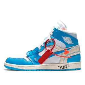 Air Jordan x Off White Nike AJ I 1 ‘Powder Blue’ (UNC) (2018) (AQ0818-148)