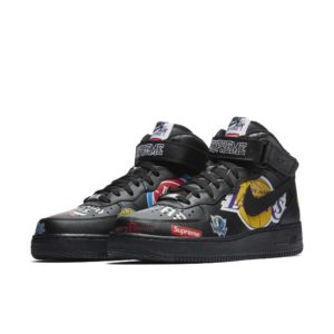 Nike x Supreme x NBA Air Force 1 Mid Black (AQ8017-001)