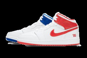 Jordan 1 Mid 85 (GS) White/Red/Blue (DH0200-100)
