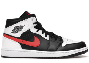 Jordan 1 Mid Black Chile Red White Black/Chile Red-White (554724-075)