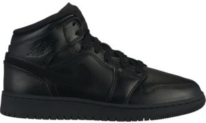 Jordan 1 Mid Black (GS) Black/Black-Black (554725-090)