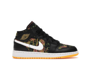 Jordan 1 Mid Black Laser Orange Bright Melon (GS) Black/Laser Orange-Bright Melon-White (555112-003)