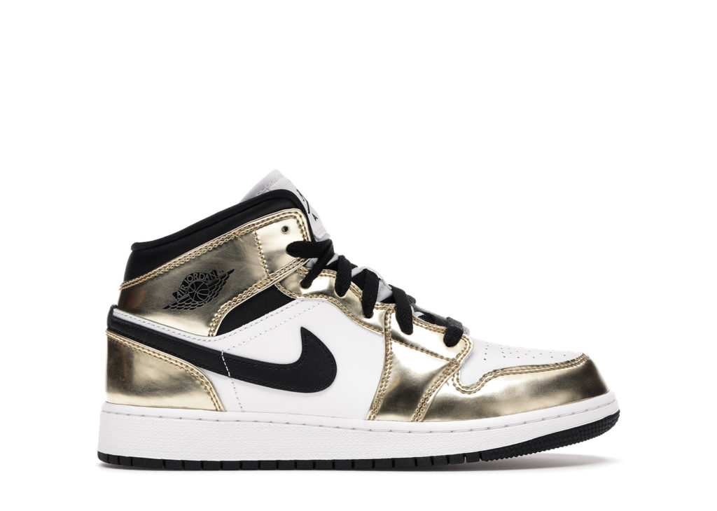 Jordan 1 Mid Metallic Gold Black White (GS) Metallic Gold/Black-White-Black (DC1420-700)