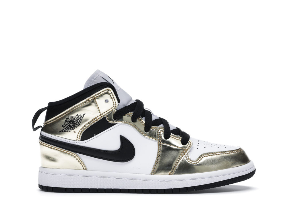 Jordan 1 Mid Metallic Gold Black White (PS) Metallic Gold/Black-White-Black (DC1422-700)