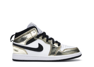 Jordan 1 Mid Metallic Gold Black White (PS) Metallic Gold/Black-White-Black (DC1422-700)
