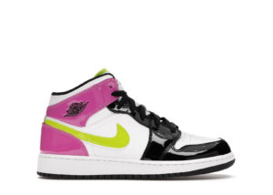 Jordan 1 Mid White Black Cyber Pink (GS) White/Cyber-Active Fuchsia-Black (CZ9835-100)