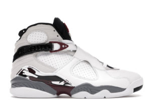Jordan 8 Retro White Burgundy (W) White/Black-Neutral Grey-Deep Burgundy (CI1236-104)