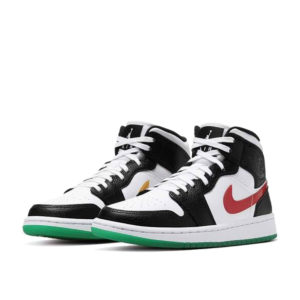 Air Jordan Womens Nike AJ I 1 Mid ‘Alternate Swooshes’ Red Yellow (2020) (BQ6472-063)