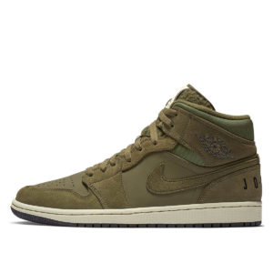 Air Jordan Nike AJ I 1 Mid Olive Canvas (2018) (BQ6579-300)