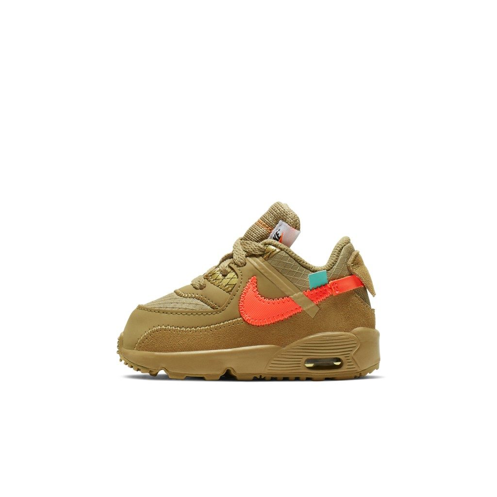 Nike Air Max 90 OFF-WHITE Desert Ore (TD) Desert Ore/Desert Ore-Hyper Jade-Bright Mango (BV0852-200)