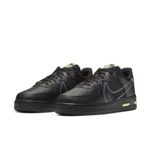 Nike Air Force 1 React Black Violet Star Barely Volt (2020) (CD4366-001)