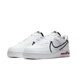 Nike Air Force 1 React White Black Red (2020) (CD4366-100)