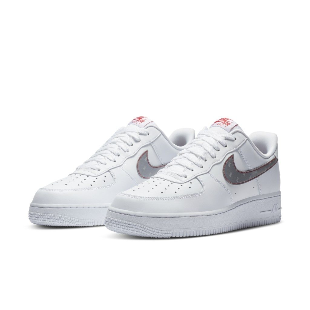 Nike Air Force 1 Low 3M Swoosh White White/Metallic Silver-Total Orange-White (CT2296-100)