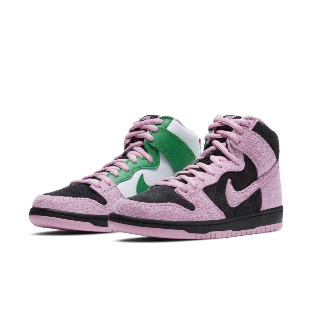 Nike SB Dunk High Invert Celtics Black/Pink Rise-Lucky Green (CU7349-001)