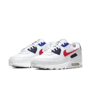 Nike Air Max 90 Euro Tour (2020) White/Midnight Navy-Bright Blue-University Red (CW7574-100)
