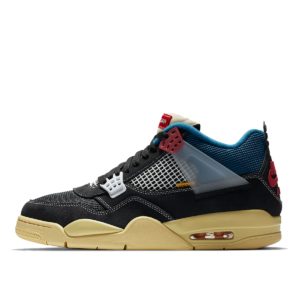 Jordan  4 Retro Union Off Noir Off-Noir/Brigade Blue-Dark Smoke Grey-Light Fusion Red (DC9533-001)