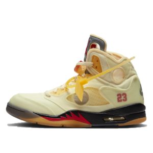 Jordan 5 Retro OFF-WHITE Sail Sail/Fire Red-Muslin-Black (DH8565-100)