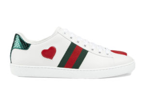Gucci  Ace Embroidered Heart (W) White/Red/Green (435638 02JS0 9074)