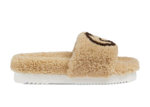 Gucci Slide Interlocking G Wool Light Brown (W) Light Brown/Brown (646225 D0L00 9547)