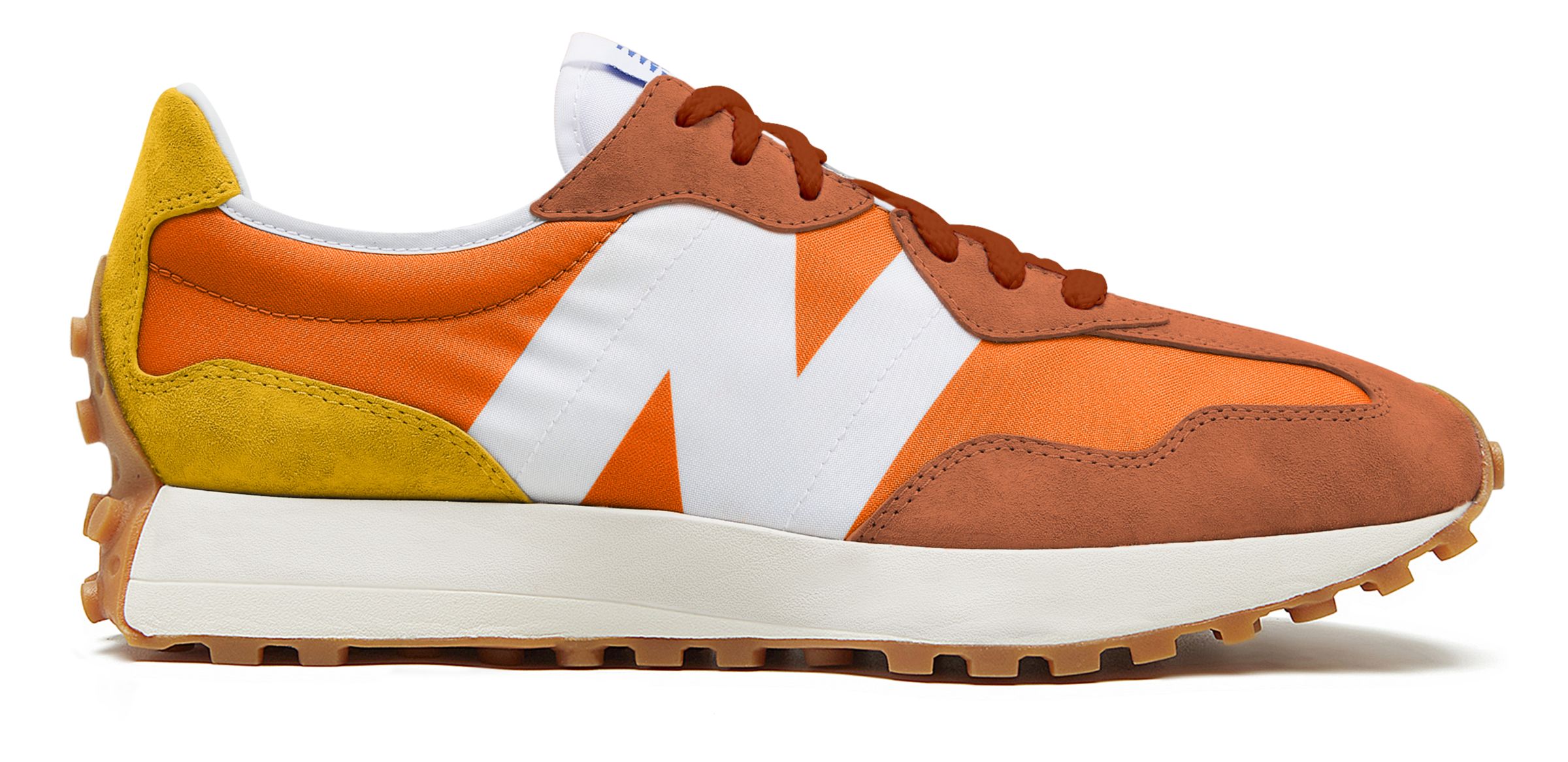 new balance 327 orange purple