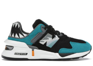 New Balance 997S Shoe Palace Great White (Teal Toe) Black/Teal-White (MS997JSH)