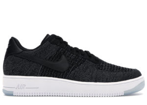 Nike  Air Force 1 Flyknit Low Black White Black/Dark Grey/White (817419-004)